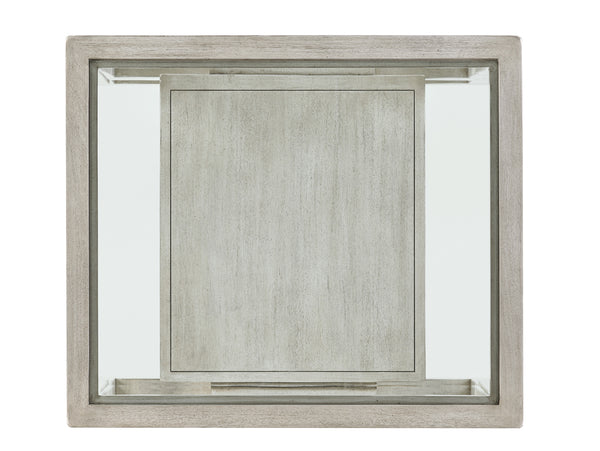 Lexington Harper End Table With Beveled Glass Top And Floating Shelf - Casual Elegance For Your Home Decor Oyster  714-953