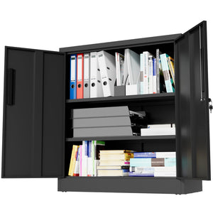 English Elm Metal Lockable Steel Cabinet Two Adjustable Shelves Garage Office Utility Storage T2398P442669