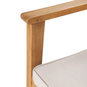 English Elm Christopher Knight Home® - Patio Acacia Wood Dining Chairs Set of 2 with Waterproof Cushions, Ergonomic Armrests, 400 lb Capacity Beige,Natural N779P234497N