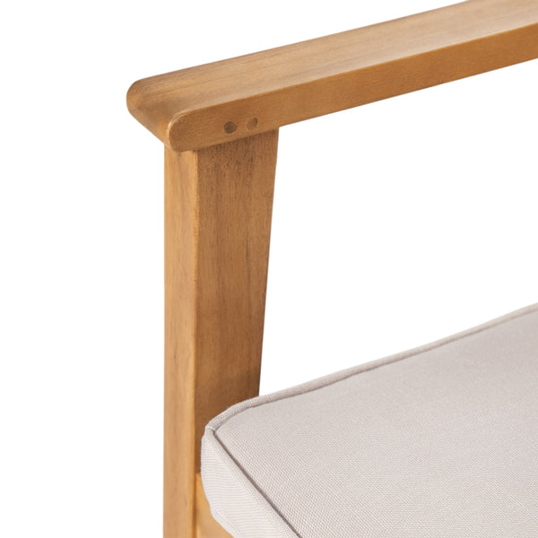 English Elm Christopher Knight Home® - Patio Acacia Wood Dining Chairs Set of 2 with Waterproof Cushions, Ergonomic Armrests, 400 lb Capacity Beige,Natural N779P234497N