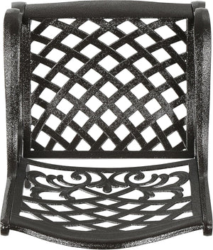 English Elm Christopher Knight Home® - Ravenna Bronze 6-Person Cast Aluminum Patio Dining Set with Floral Lattice Table, Rust-Resistant 54589.00BZE-6_57704.00