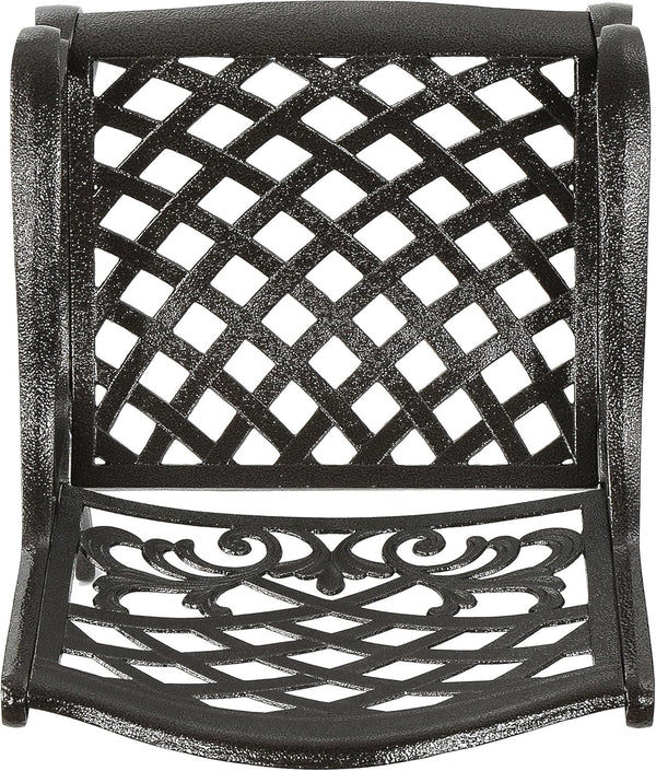 English Elm Christopher Knight Home® - Ravenna Bronze 6-Person Cast Aluminum Patio Dining Set with Floral Lattice Table, Rust-Resistant 54589.00BZE-6_57704.00
