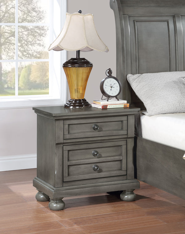 English Elm Meade Chic Nightstand with Felt-Lined Top Drawer, Full-Extension Storage, Durable Wood Veneer Finish Gray 30 L x 32.8 W x 21.5 H B078P301545