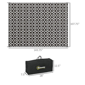 English Elm Outsunny Reversible Polypropylene Outdoor Rug Waterproof Portable Mat with Carry Bag W2225P175543
