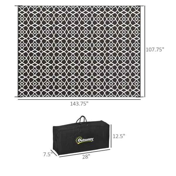 English Elm Outsunny Reversible Polypropylene Outdoor Rug Waterproof Portable Mat with Carry Bag W2225P175543