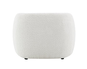English Elm Lucifer White Shimmer Fabric Chair with Full Foam Cushion, Wooden Frame, Plastic Legs, 220lb Capacity B2726P308603