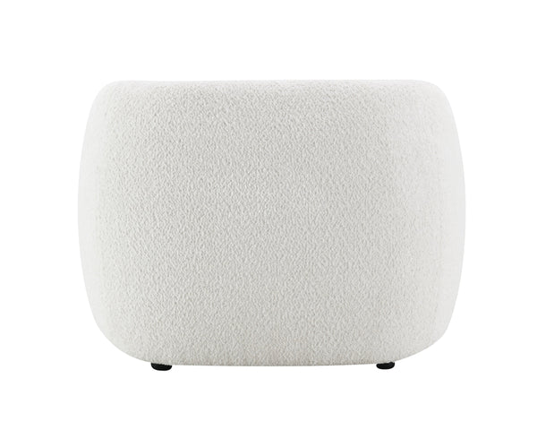 English Elm Lucifer White Shimmer Fabric Chair with Full Foam Cushion, Wooden Frame, Plastic Legs, 220lb Capacity B2726P308603