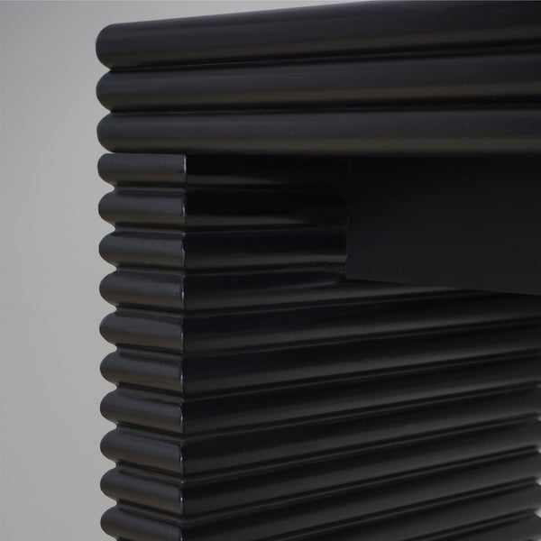 English Elm Modern Black Console Table With Ribbed Front Design - Sleek Entryway, Hallway, Or Living Room Accent W2729P199006