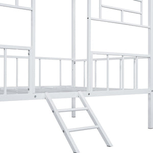 English Elm Twin Contemporary House-Style Loft Bed with Full Metal Frame, Angled Ladder, Sturdy Kids Bunk Design Silver 78 L x 15 W x 7 H B2741P347295