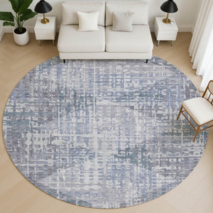 HomeRoots 8' X 10' Vibrant Blue and Purple Geometric Area Rug - Washable, UV-Protected, Kid & Pet Friendly! 715001