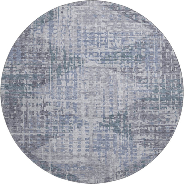 HomeRoots 8' X 10' Vibrant Blue and Purple Geometric Area Rug - Washable, UV-Protected, Kid & Pet Friendly! 715001