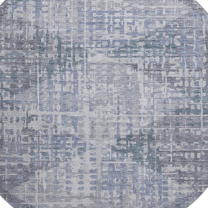 HomeRoots 8' X 10' Vibrant Blue and Purple Geometric Area Rug - Washable, UV-Protected, Kid & Pet Friendly! 715001