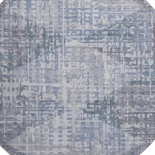 HomeRoots 8' X 10' Vibrant Blue and Purple Geometric Area Rug - Washable, UV-Protected, Kid & Pet Friendly! 715001