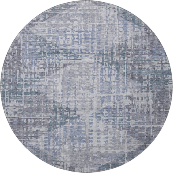 HomeRoots 8' X 10' Vibrant Blue and Purple Geometric Area Rug - Washable, UV-Protected, Kid & Pet Friendly! 715001