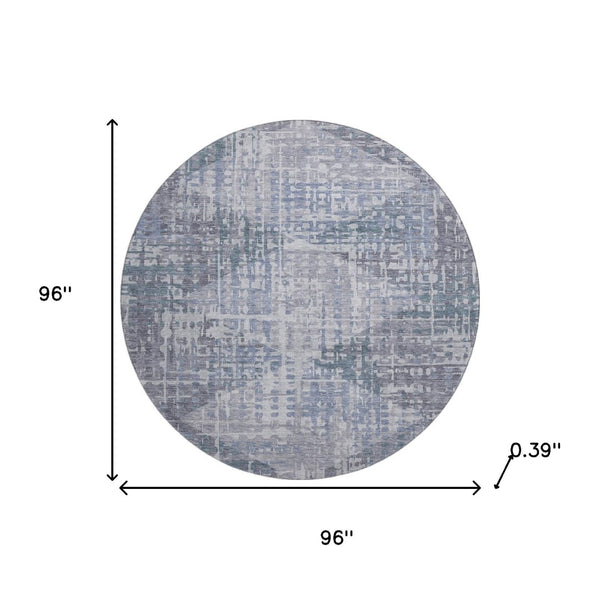 HomeRoots 8' X 10' Vibrant Blue and Purple Geometric Area Rug - Washable, UV-Protected, Kid & Pet Friendly! 715001