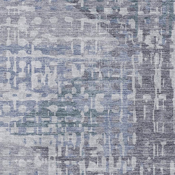 HomeRoots 9' Blue and Purple Geometric Washable Area Rug with UV Protection, Durable, Stylish, Non-Slip Design 715002