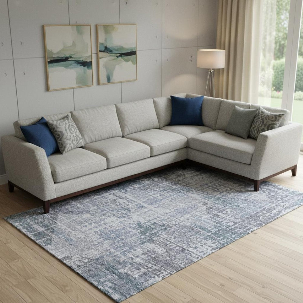 HomeRoots 9' Blue and Purple Geometric Washable Area Rug with UV Protection, Durable, Stylish, Non-Slip Design 715002