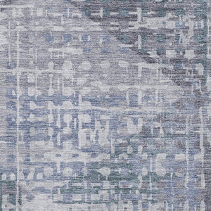 HomeRoots 10' Blue & Purple Geometric Washable Area Rug - UV Protected, Durable, Stylish for Busy Homes! 715003