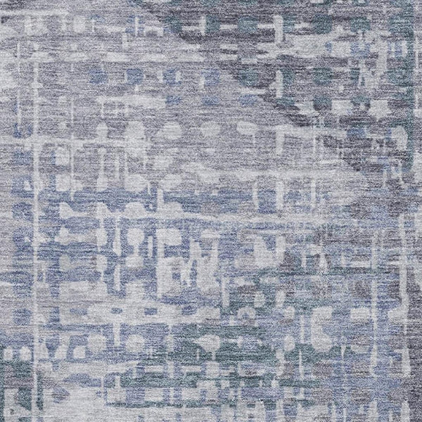 HomeRoots 10' Blue & Purple Geometric Washable Area Rug - UV Protected, Durable, Stylish for Busy Homes! 715003