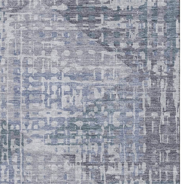 HomeRoots 10' Blue & Purple Geometric Washable Area Rug - UV Protected, Durable, Stylish for Busy Homes! 715003