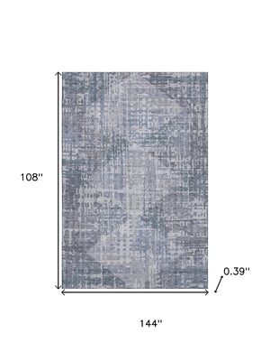 HomeRoots 10' Blue & Purple Geometric Washable Area Rug - UV Protected, Durable, Stylish for Busy Homes! 715003