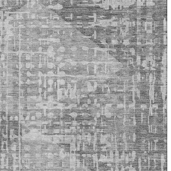 HomeRoots 5' X 8' Gray & Silver Geometric Area Rug – Stylish, Washable, UV-Protected for Modern Homes! 715005