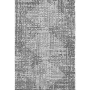 HomeRoots 5' X 8' Gray & Silver Geometric Area Rug – Stylish, Washable, UV-Protected for Modern Homes! 715005