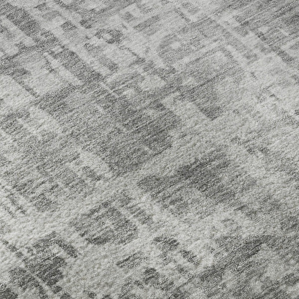 HomeRoots 5' X 8' Gray & Silver Geometric Area Rug – Stylish, Washable, UV-Protected for Modern Homes! 715005