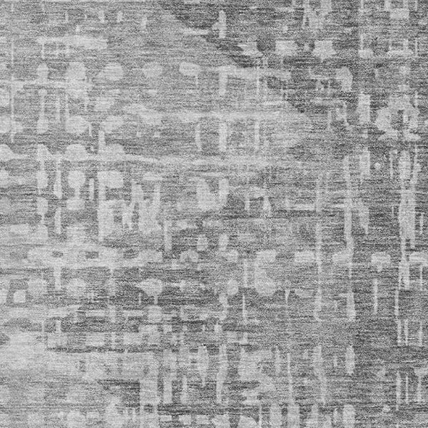 HomeRoots 9' X 12' Gray and Silver Geometric Area Rug – Washable, UV Protected, Durable for High-Traffic Spaces 715008