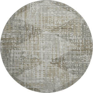 HomeRoots 8' X 10' Stylish Pewter and Gray Geometric Washable Area Rug with UV Protection for Modern Spaces 715013