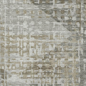 HomeRoots 10' X 14' Pewter & Gray Geometric Area Rug - Washable, UV-Protected, Durable for Busy Homes 715015