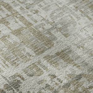 HomeRoots 10' X 14' Pewter & Gray Geometric Area Rug - Washable, UV-Protected, Durable for Busy Homes 715015
