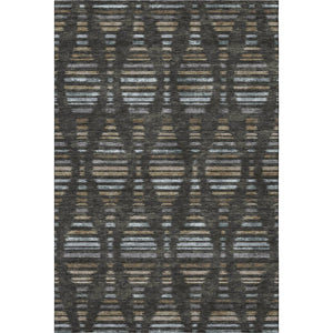 HomeRoots 10' X 14' Coffee and Gray Striped Washable Area Rug – UV Protected, Stain Resistant, Pet Friendly! 715027