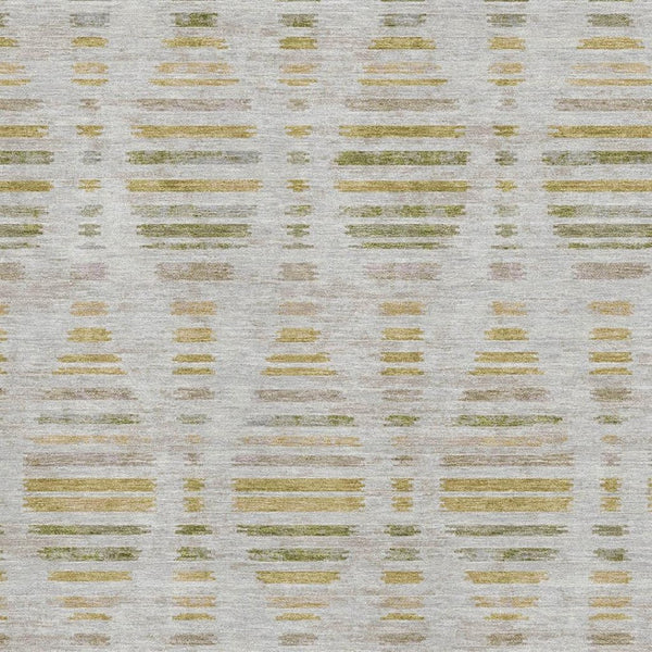HomeRoots 5' X 8' Ivory and Gold Striped Area Rug - Washable, UV Protected, Durable & Stylish for Every Home 715029