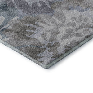 HomeRoots 8' Blue And Silver Floral Washable Rug - Durable, UV Protected, Machine Washable for Easy Care! 715048