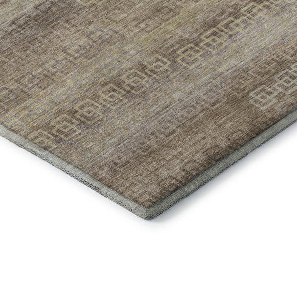 HomeRoots 10' X 14' Beige And Brown Striped Area Rug - Washable, UV Protected, Durable for High-Traffic Spaces 715069