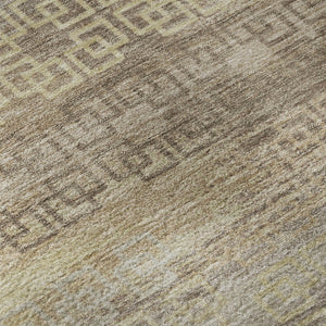 HomeRoots 10' X 14' Beige And Brown Striped Area Rug - Washable, UV Protected, Durable for High-Traffic Spaces 715069