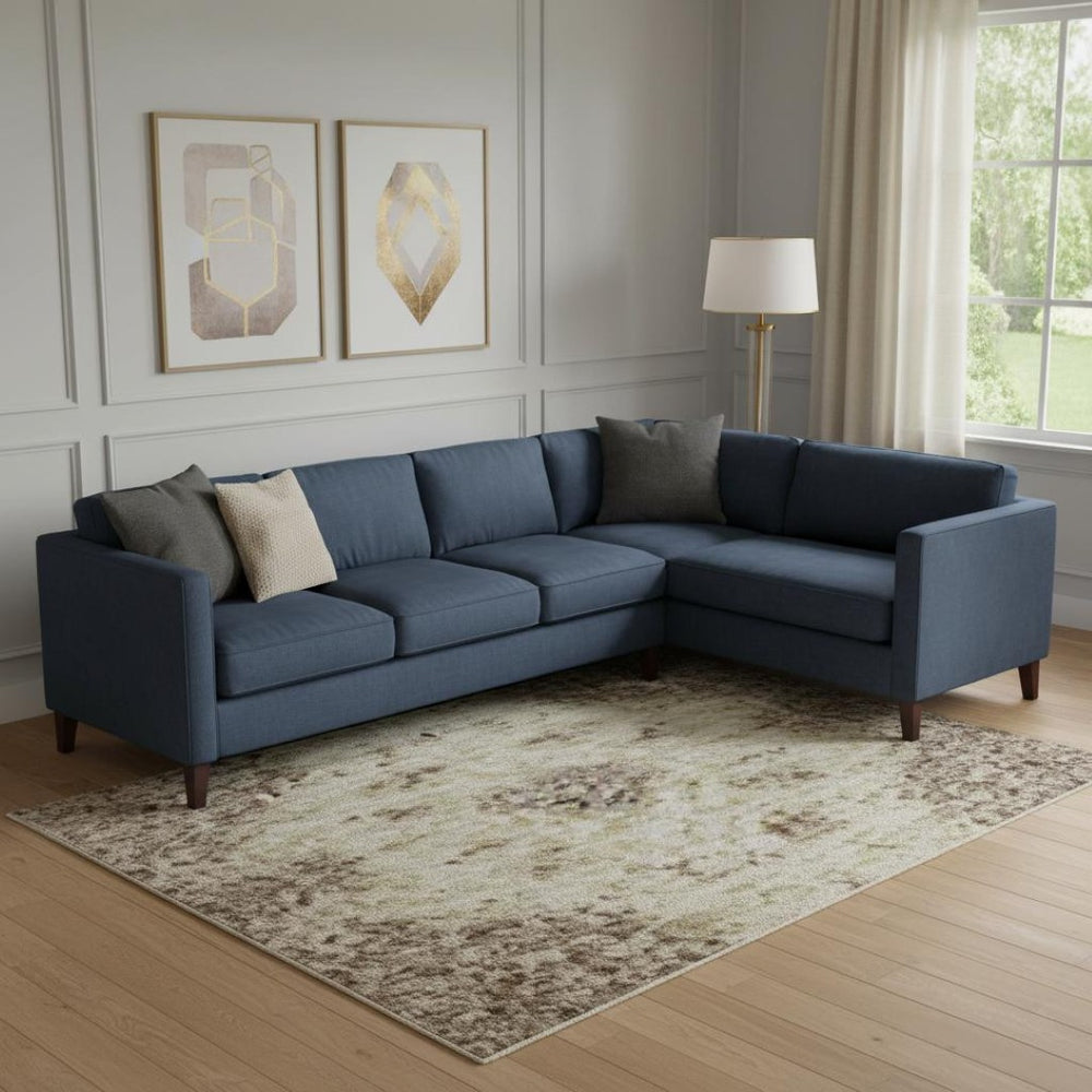 HomeRoots 10' X 14' Beige And Brown Striped Area Rug - Washable, UV Protected, Durable for High-Traffic Spaces 715069
