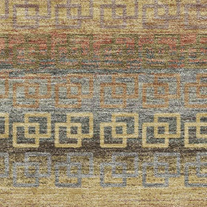 HomeRoots 5' X 8' Brown and Gold Striped Area Rug - Machine Washable, UV Protected, Stylish & Durable Design 715071