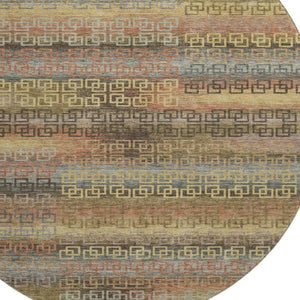 HomeRoots 8' X 10' Brown and Gold Striped Washable Area Rug – Durable, Stylish, UV-Protected for Busy Homes! 715073