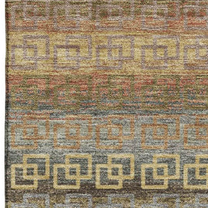 HomeRoots 10' Brown and Gold Striped Area Rug – Washable, Durable, UV Protected for High-Traffic Homes! 715075