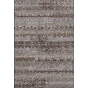 HomeRoots 10' X 14' Chocolate and Gray Striped Area Rug - Washable, UV Protected, Stylish & Durable for Any Space 715081
