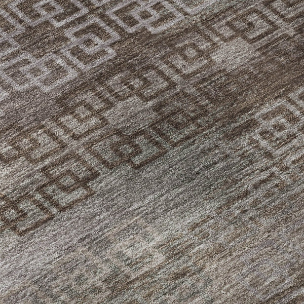 HomeRoots 10' X 14' Chocolate and Gray Striped Area Rug - Washable, UV Protected, Stylish & Durable for Any Space 715081