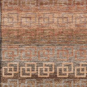 HomeRoots 10' X 14' Copper And Rust Striped Area Rug - Durable, Washable, UV Protected for High-Traffic Homes 715087