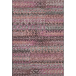 HomeRoots 9' X 12' Pink and Gray Striped Washable Area Rug - Durable, Stain Resistant, UV Protected, Easy Care! 715092