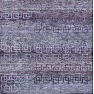 HomeRoots 5' X 8' Stylish Plum and Purple Striped Washable Area Rug with UV Protection for Active Homes 715095