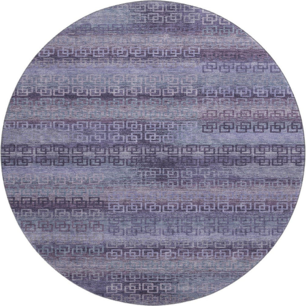 HomeRoots 8' X 10' Washable Plum and Purple Striped Area Rug with UV Protection - Stylish, Durable, Easy Care! 715097