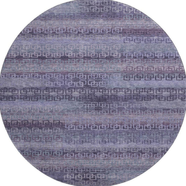 HomeRoots 8' X 10' Washable Plum and Purple Striped Area Rug with UV Protection - Stylish, Durable, Easy Care! 715097