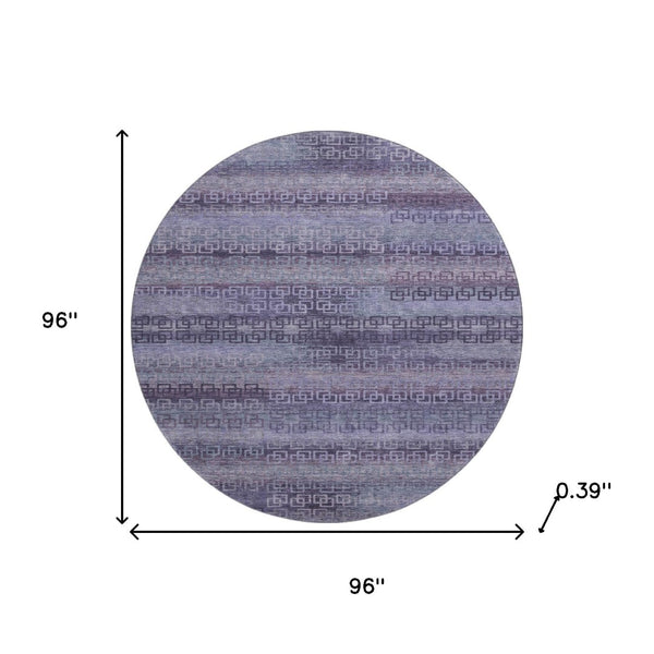 HomeRoots 8' X 10' Washable Plum and Purple Striped Area Rug with UV Protection - Stylish, Durable, Easy Care! 715097