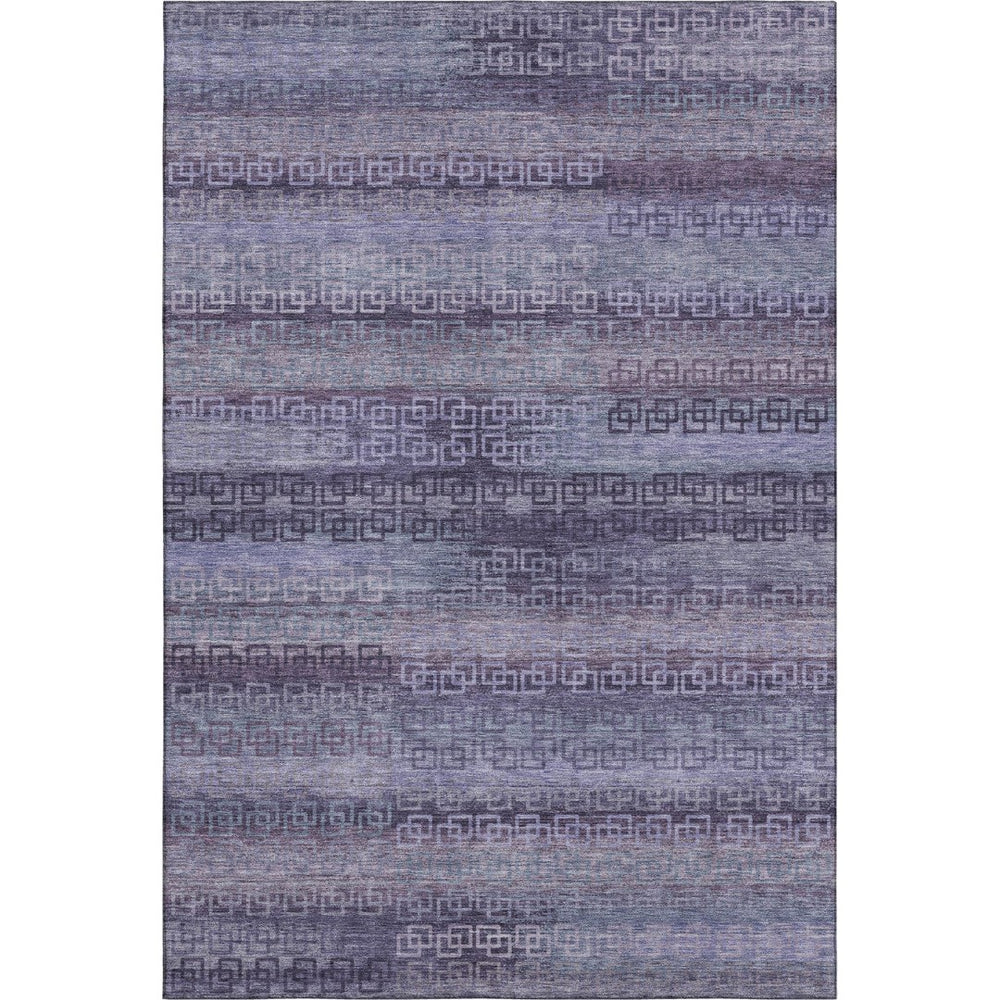 HomeRoots 9' X 12' Plum and Purple Striped Washable Area Rug - Soft, Durable, UV Protected for Busy Homes 715098